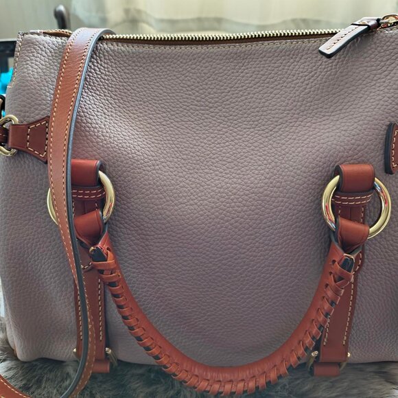 Dooney & Bourke Pebble Grain Satchel, Oyster - Picture 6 of 8